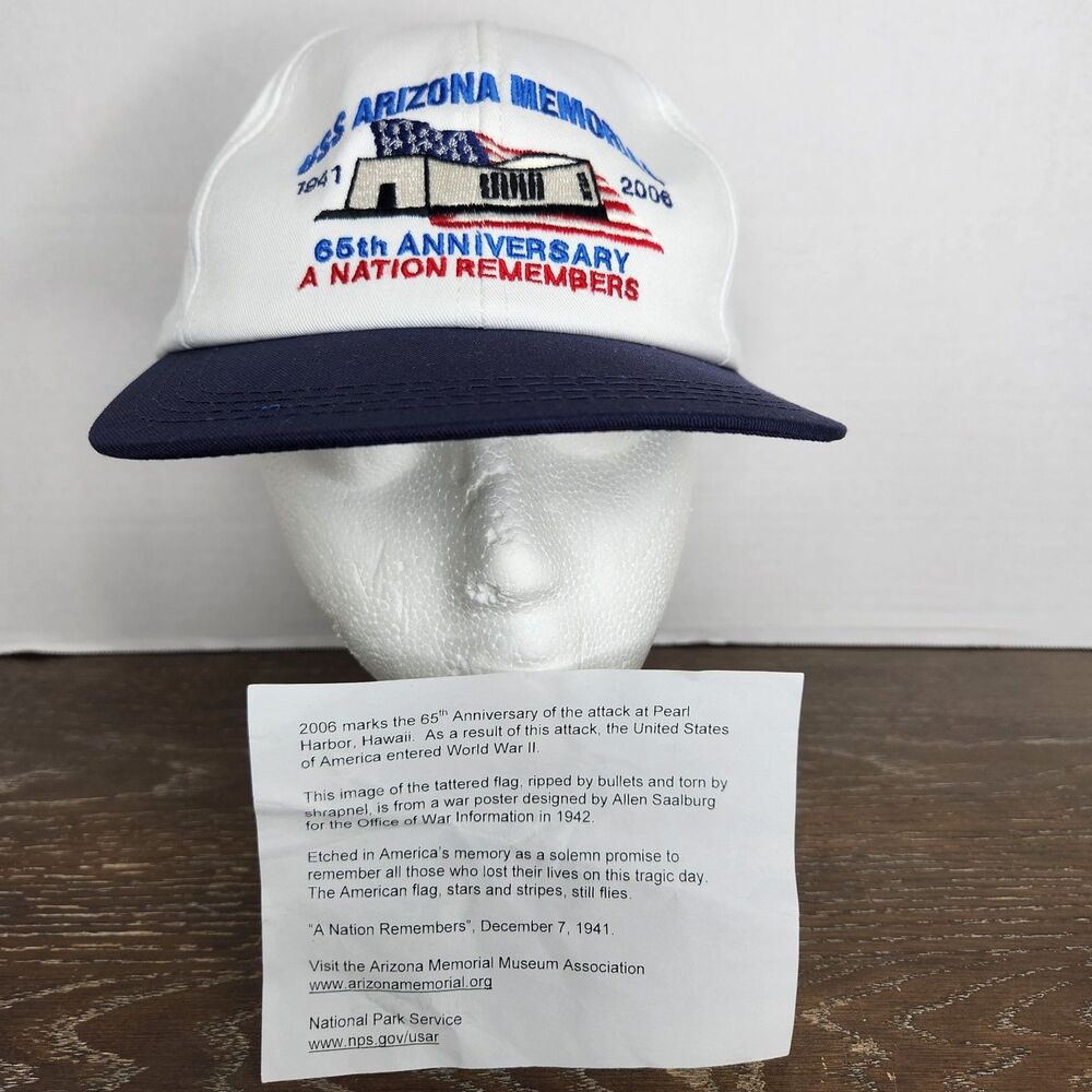 USS Arizona Memorial Museum 1941-2006 65th Anniversary A Nation Remembers Cap